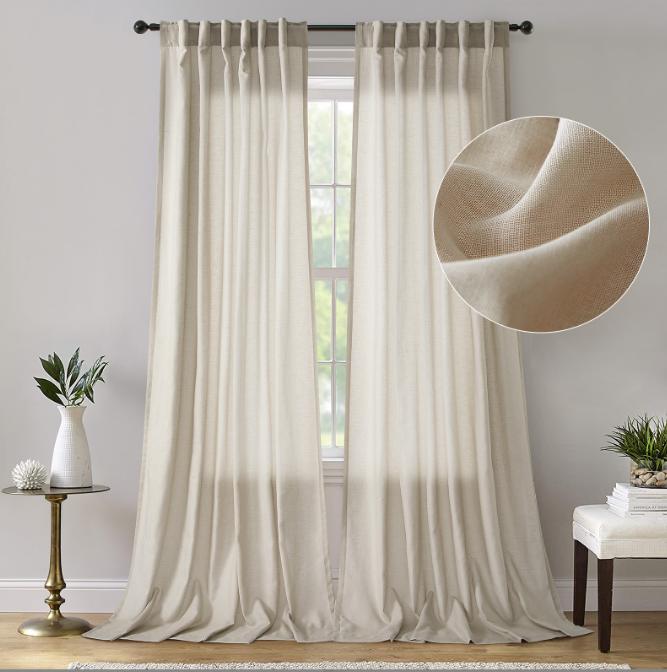 VidaFete Light Filtering Linen Curtains