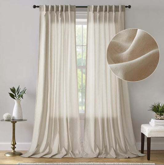 VidaFete Light Filtering Linen Curtains