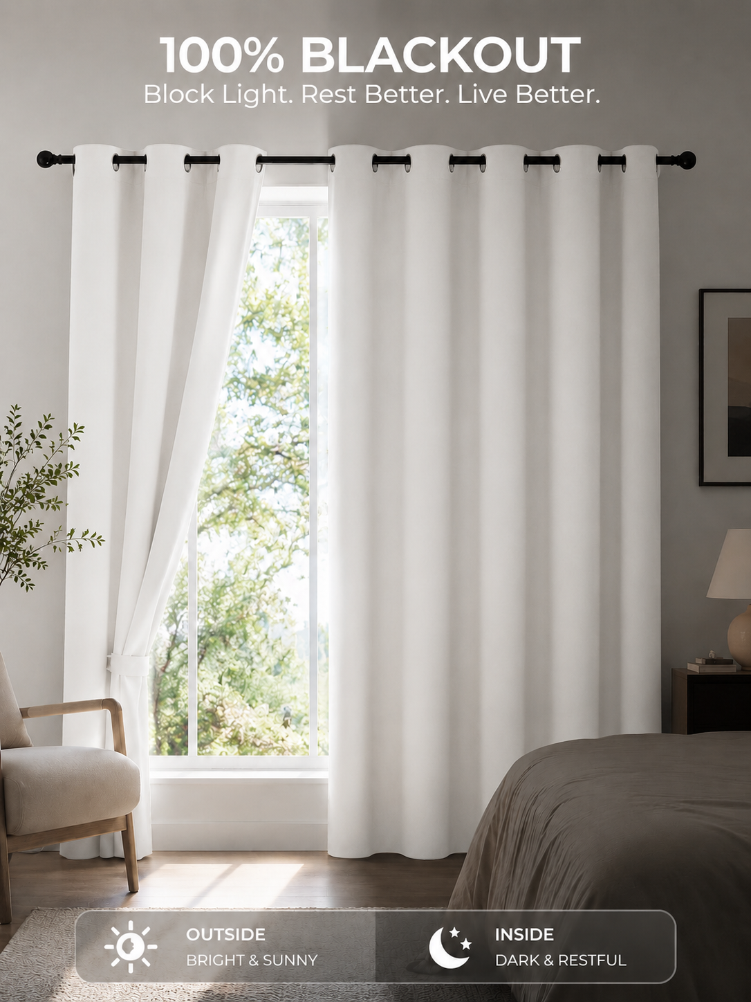 VidaFete 100% Physical Blackout Curtains