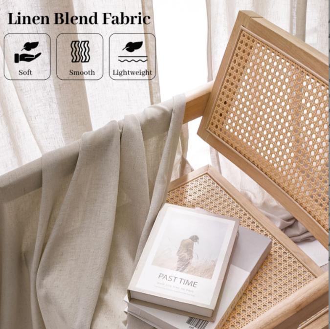 VidaFete Light Filtering Linen Curtains