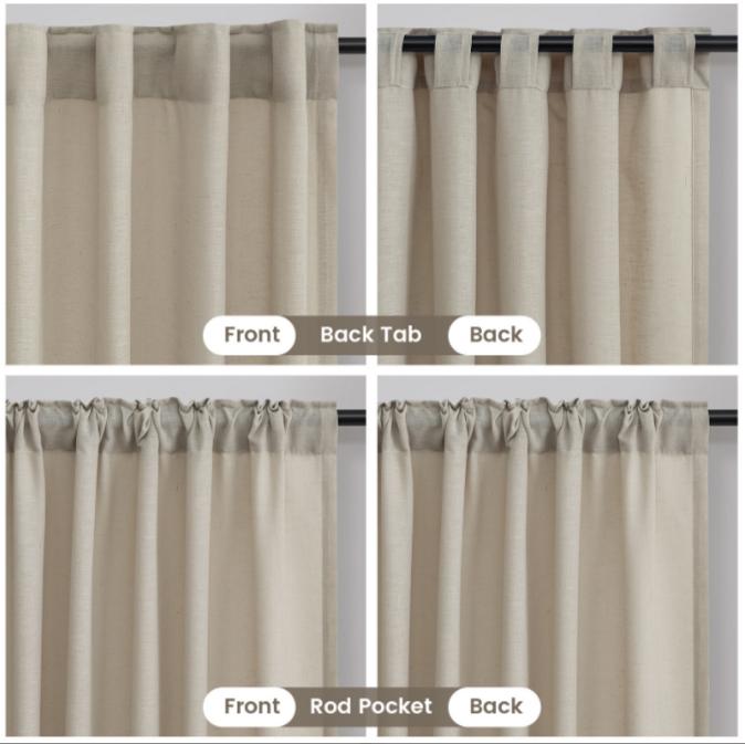 VidaFete Light Filtering Linen Curtains