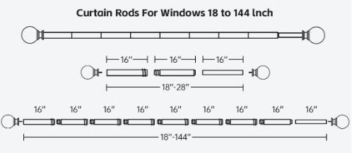VidaFete Adjustable Telescoping Curtain Rod