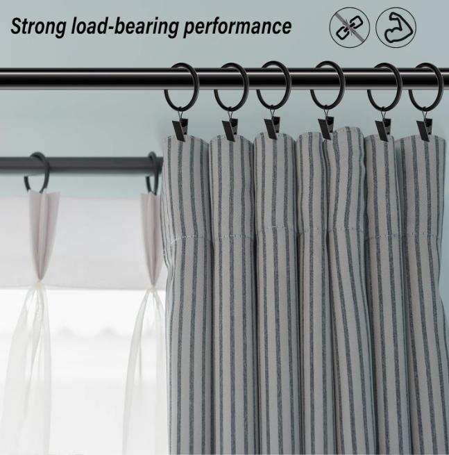 VidaFete Multi-Purpose Curtain Rings with Clips
